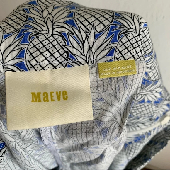 Anthropologie Maeve Pineapple Print Flutter Shorts Sz 2 - Picture 5 of 7